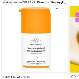 Drunk Elephant Bouncy Brightfacial Brightening Mask with 10% Azelaic Acid + 1%
